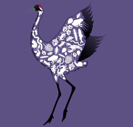 Cranes NEED Wetlands shirt design - zoomed