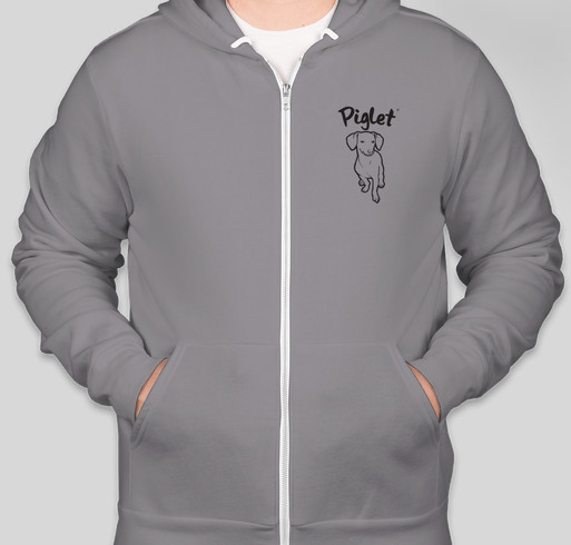 Piglet Zip Up Hoodie Fundraiser - unisex shirt design - front