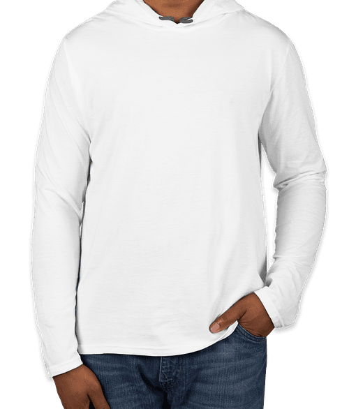 Canada - Anvil Hooded Long Sleeve T-shirt - White