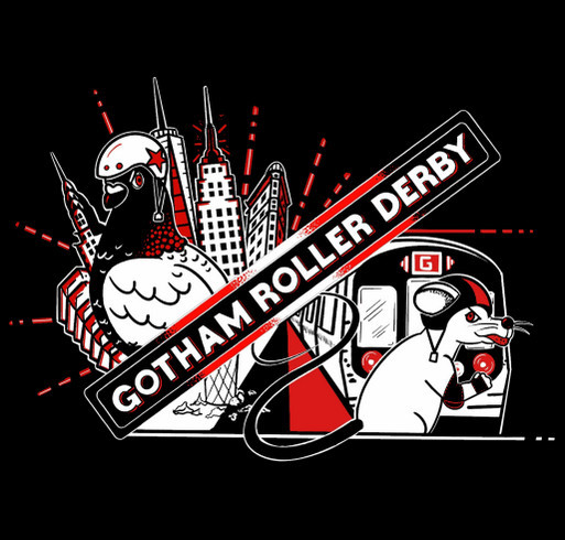 Gotham Roller Derby Holidays shirt design - zoomed