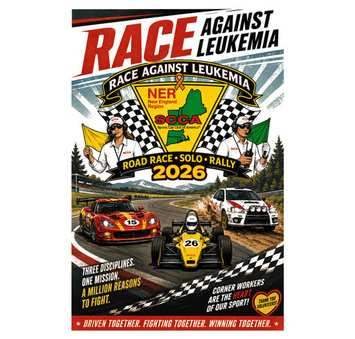 New England Region's 2026 Racing Against Leukemia T Shirt Drive shirt design - zoomed