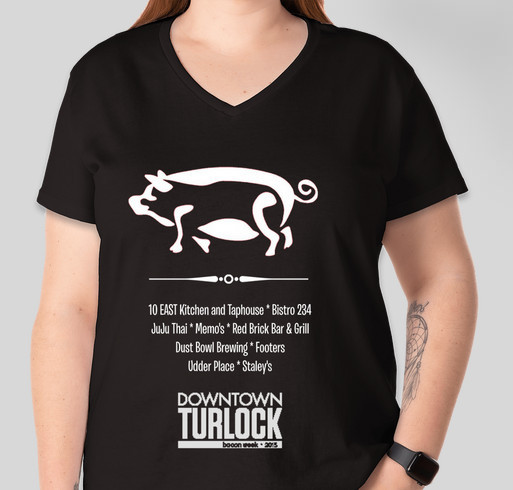 Downtown Turlock Bacon Week May 13th-16th 2015~In Support of Local Charities Fundraiser - unisex shirt design - front