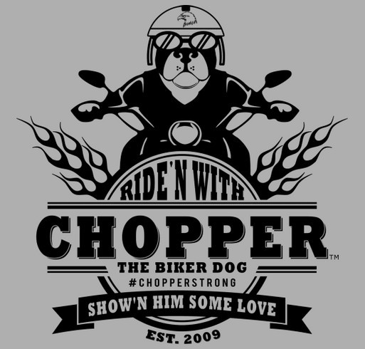 Show'n Chopper the Biker Dog Some Love shirt design - zoomed