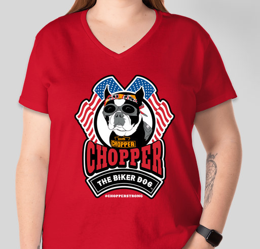 The “Chopper the Biker Dog T-Shirt”: Back by popular demand! Fundraiser - unisex shirt design - front