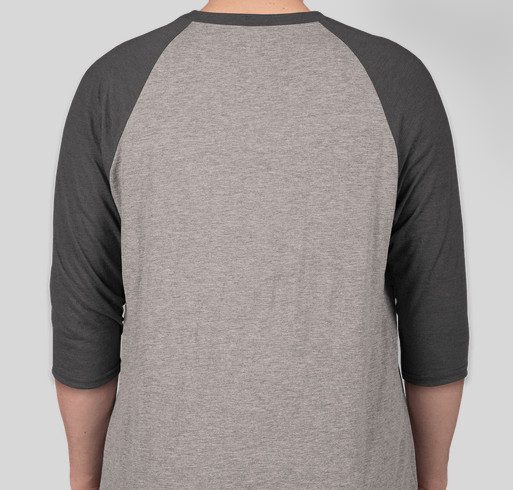 Long Sleeved Grey Baseball Shirt Fundraiser - unisex shirt design - back