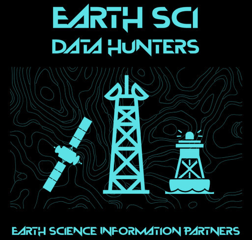 ESIP 2026 shirt - Earth Sci Data Hunters shirt design - zoomed