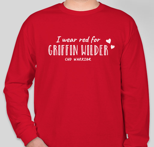 I Wear Red for Griffin Wilder Barg Fundraiser - unisex shirt design - front