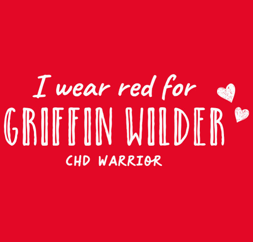 I Wear Red for Griffin Wilder Barg shirt design - zoomed