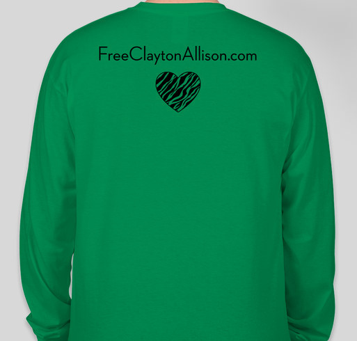 Free Clayton Allison - Innocent 2 Fundraiser - unisex shirt design - back