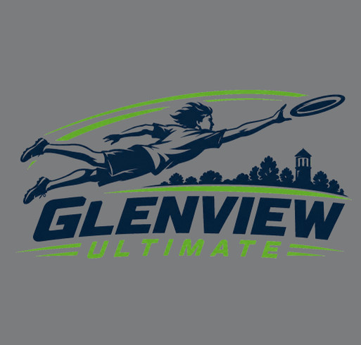 Glenview Ultimate Frisbee Club shirt design - zoomed