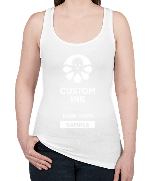 Next Level Women's Slim Fit Jersey Racerback Tank - White