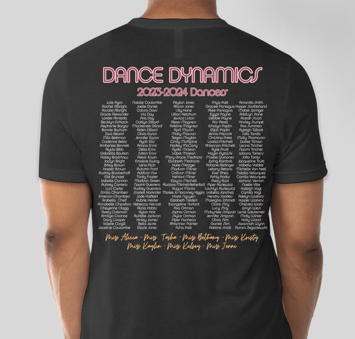 Dance Dynamics Recital T-Shirt Fundraiser - unisex shirt design - back