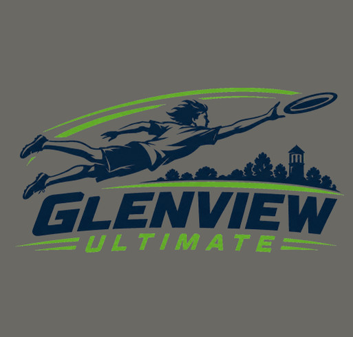 Glenview Ultimate Frisbee Club shirt design - zoomed