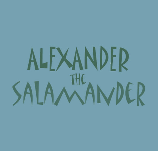 Alexander the Salamander Brand Awareness Campaign (sky blue/forest green) shirt design - zoomed