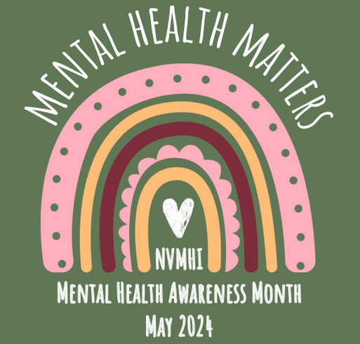 "Be Seen in Green" at NVMHI for Mental Health Awareness shirt design - zoomed