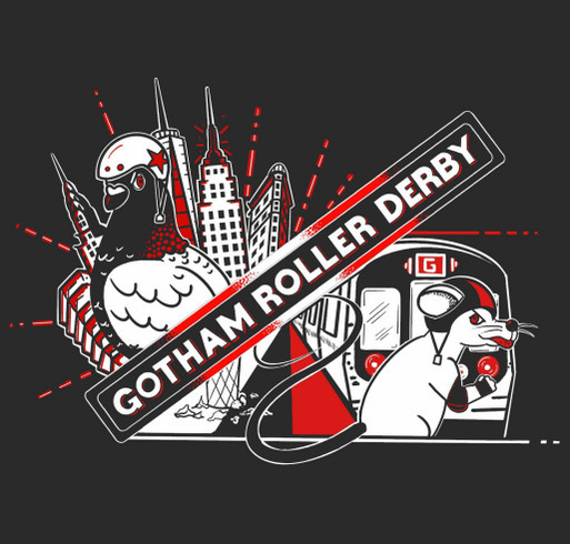 Gotham Roller Derby Holidays shirt design - zoomed