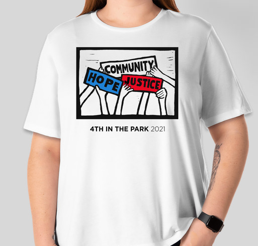 4th in the Park 2021 | "Community, Hope, Justice" T-shirt Fundraiser - unisex shirt design - front