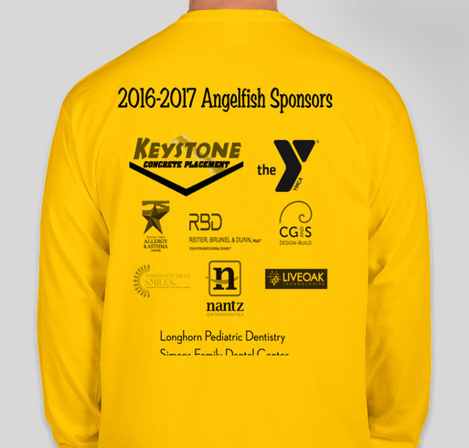 Austin Angelfish Sponsor T-Shirts Fundraiser - unisex shirt design - back