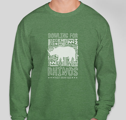 Bowling for Rhinos Seattle Fundraiser - unisex shirt design - front