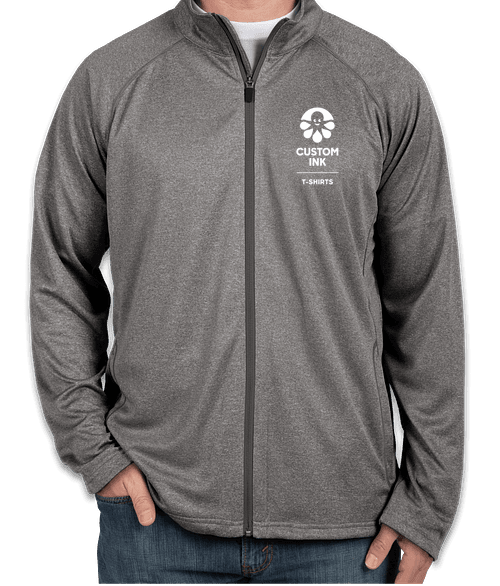 Devon & Jones Heather Performance Full Zip - Dark Grey Heather