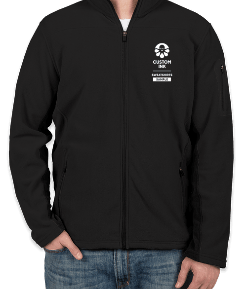 Port Authority Colorblock Full Zip Microfleece Jacket - Black / Black