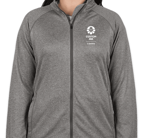 Devon & Jones Women's Heather Performance Full Zip - Dark Grey Heather