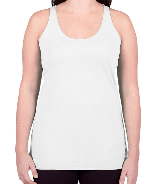 Bella + Canvas Women's Tri-Blend Racerback Tank - Solid White Tri-Blend