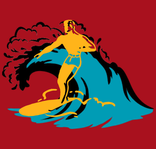 surfing star shirt design - zoomed