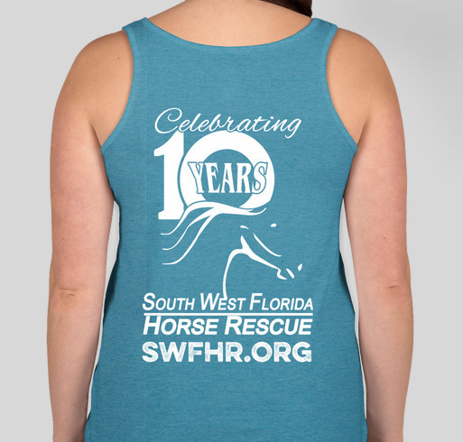 Celebrate 10 years with us! Fundraiser - unisex shirt design - back