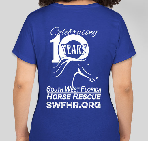 Celebrate 10 years with us! Fundraiser - unisex shirt design - back