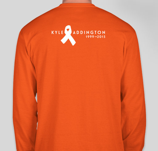 Kyle's Crusaders - Orange T-Shirt Fundraiser Fundraiser - unisex shirt design - back