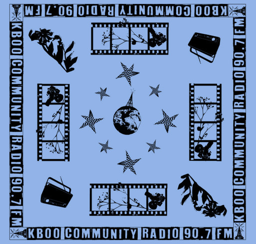 KBOO's 2025 Earth Day Marathon Bandanas shirt design - zoomed