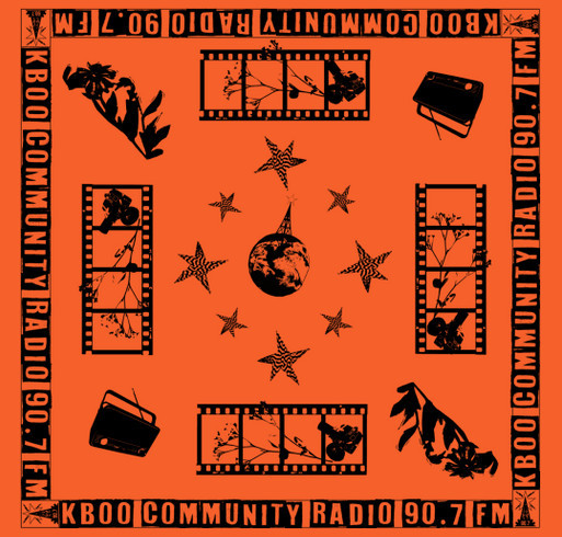 KBOO's 2025 Earth Day Marathon Bandanas shirt design - zoomed