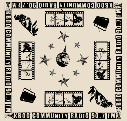 KBOO's 2025 Earth Day Marathon Bandanas shirt design - zoomed