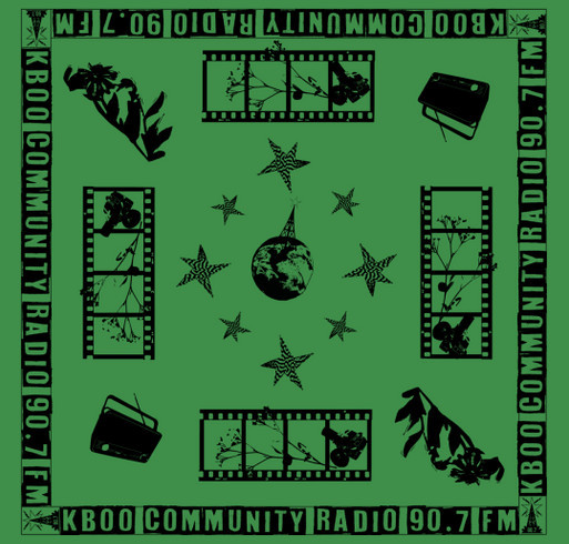 KBOO's 2025 Earth Day Marathon Bandanas shirt design - zoomed