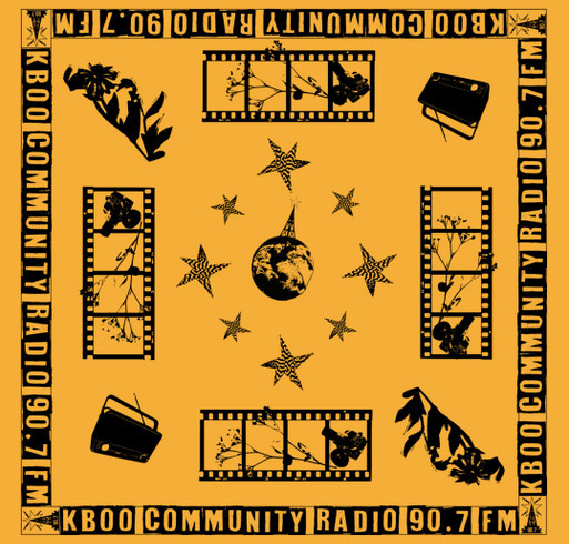 KBOO's 2025 Earth Day Marathon Bandanas shirt design - zoomed