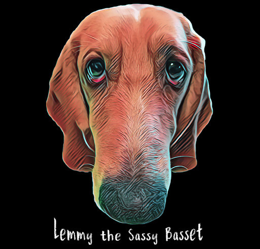 Lemmy the Sassy Basset hound T-shirt shirt design - zoomed