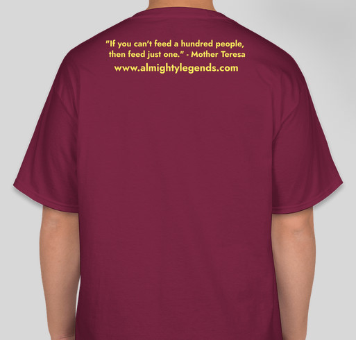 Almighty Legends Fundraiser - unisex shirt design - back