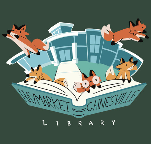 Haymarket Gainesville Library Swag shirt design - zoomed