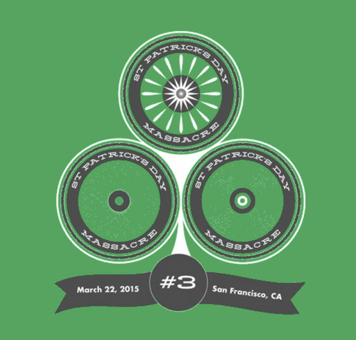 St. Patrick's Day Massacre Charity Bike Ride - 2015 shirt design - zoomed