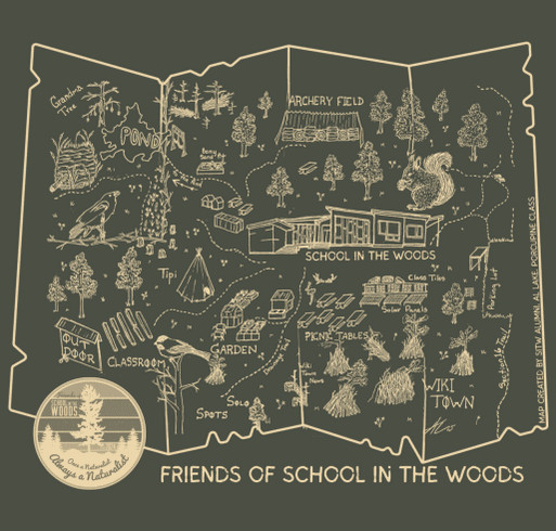 Friends of School in the Woods Spring 2026 Apparel Fundraiser shirt design - zoomed