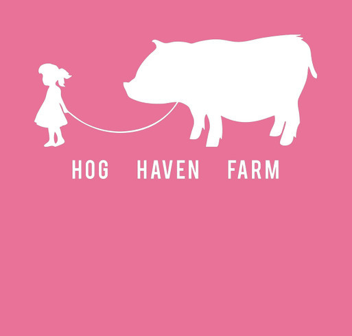 Hog Haven Farm - Girl Walking Pig - Ladies shirt design - zoomed