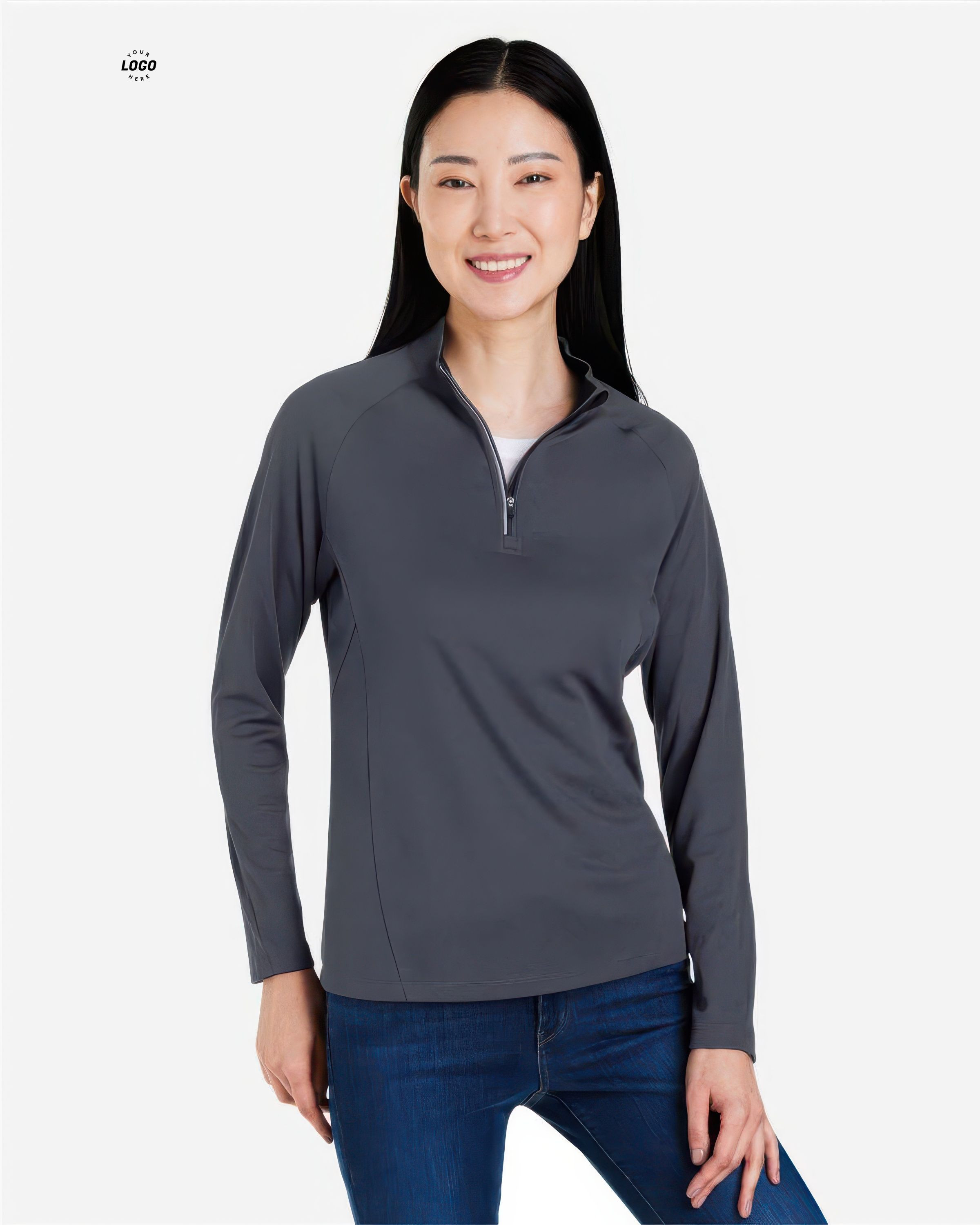 Custom Core 365 Women's Origin Pique Quarter Zip Performance Shirt