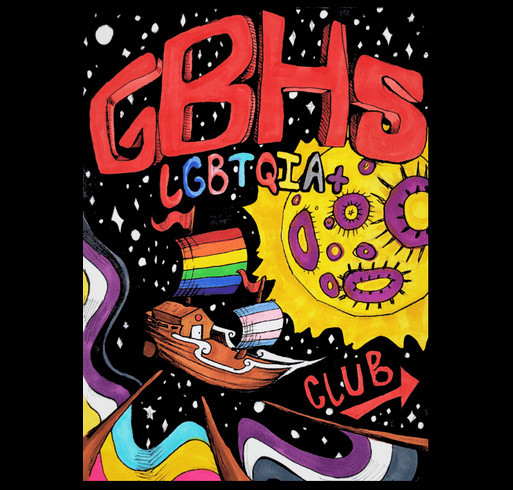 GBHS LGBT+ Club Fundraiser shirt design - zoomed