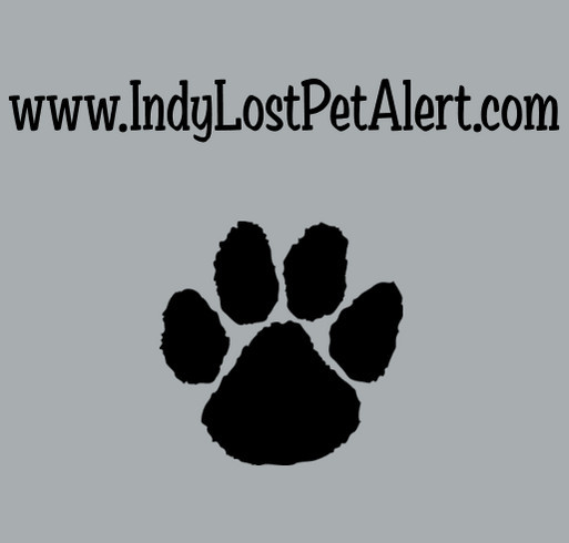 Indy Lost Pet Alert shirt design - zoomed