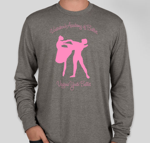Virginia Youth Ballet long sleeve ladies t-shirts Fundraiser - unisex shirt design - front
