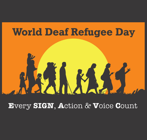 World Deaf Refugee Day 2021 shirt design - zoomed