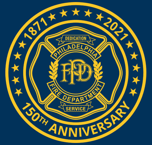 Philadelphia Fire Department 150th Anniversary Magnet shirt design - zoomed
