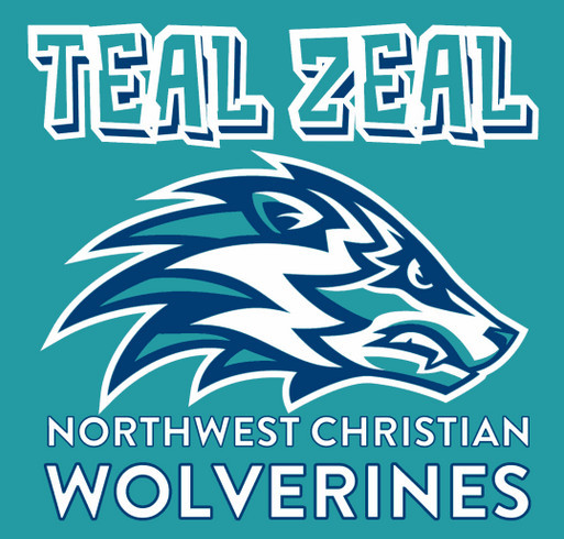 Northwest Christian Athletics - Teal Zeal Fundraiser shirt design - zoomed