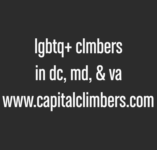 2022 Shirts for Capital Climbers, LGBTQ+ rock climbing group shirt design - zoomed
